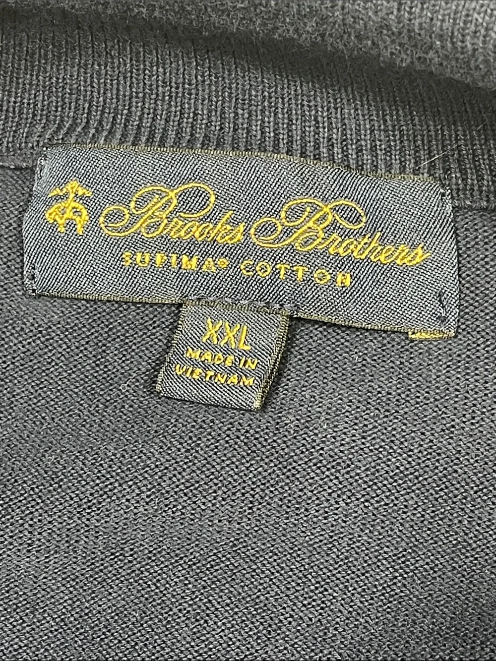 Brooks Brothers Supima‎ Cotton 1/4 Zip Pullover Sweater Men XXL Blue Long Sleeve